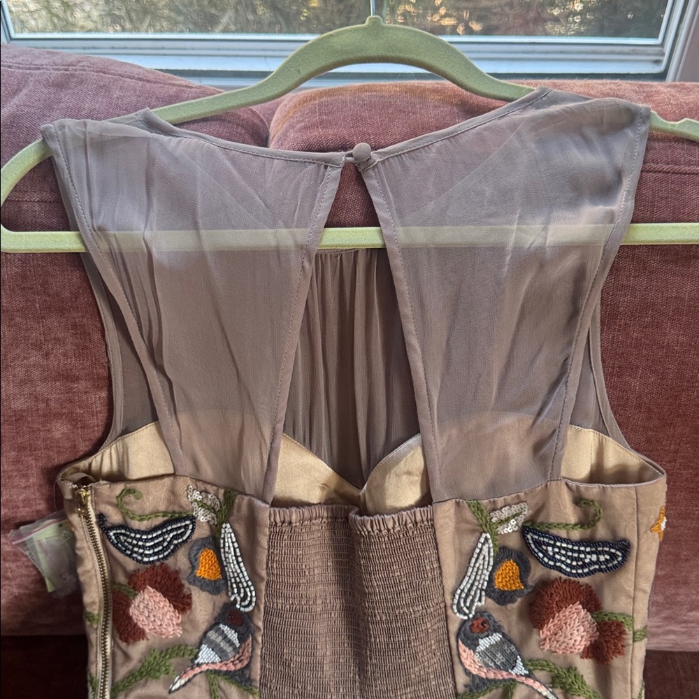 Moulinette Soeurs “Novelette” Anthropologie Mesh Embroidered Floral Dress NWT - Picture 9 of 12